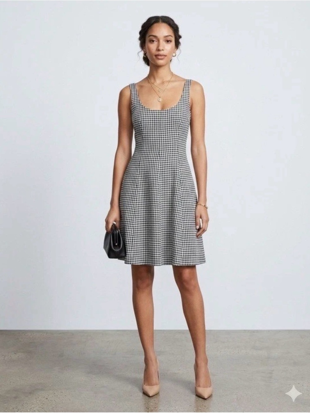 Bailey 44 Black White Gingham Sleeveless Cottagecore Coquette Sz 12 NWOT/0287
